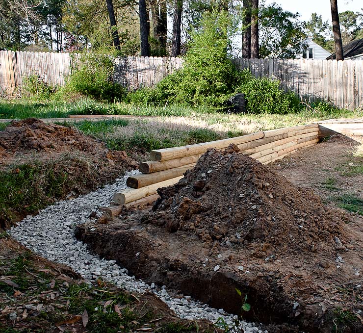 Another view of the French drain